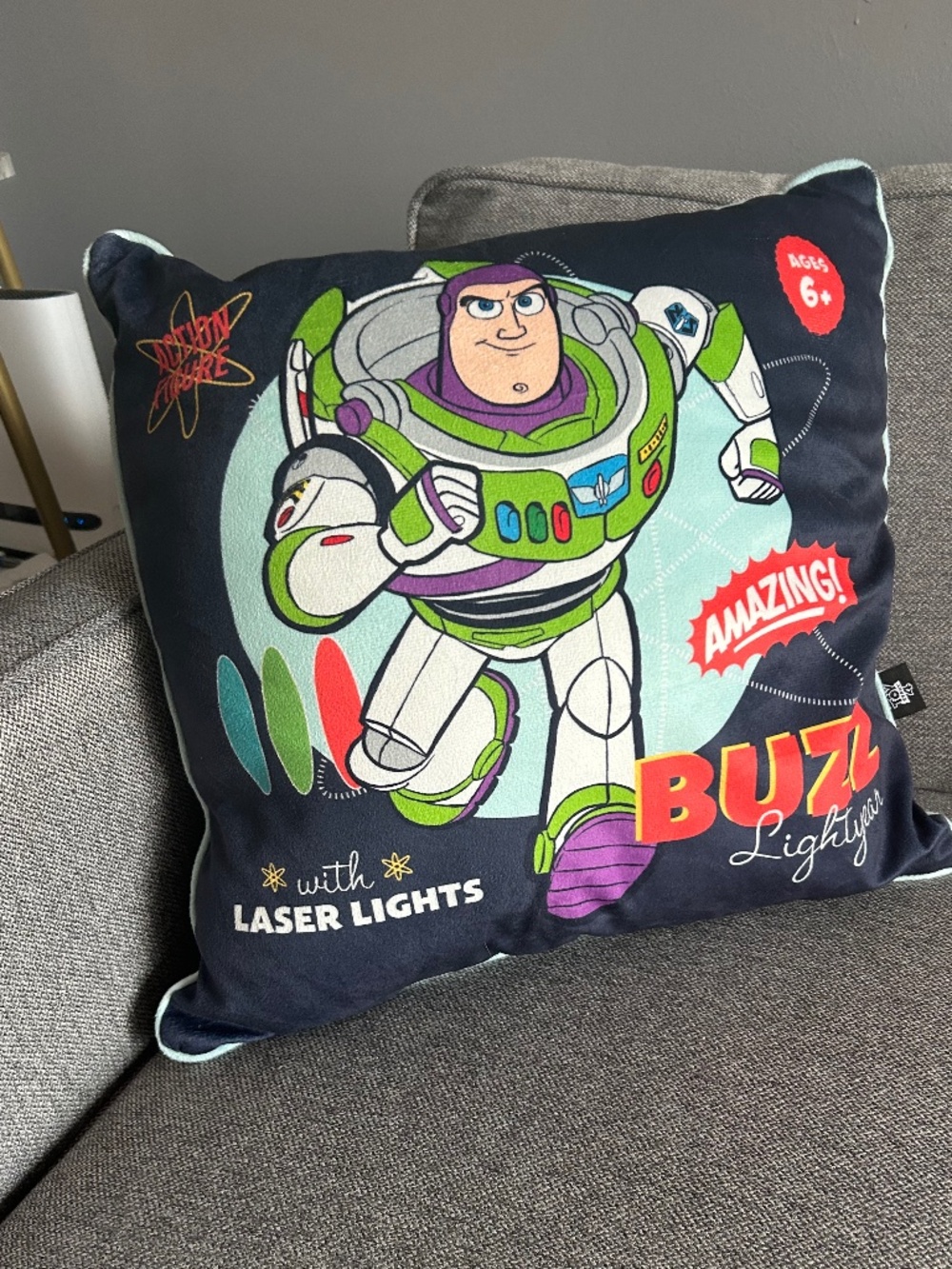2 Disney Pixar Toy Story Buzz Lightyear "Laser Lights" Decorative Pillows